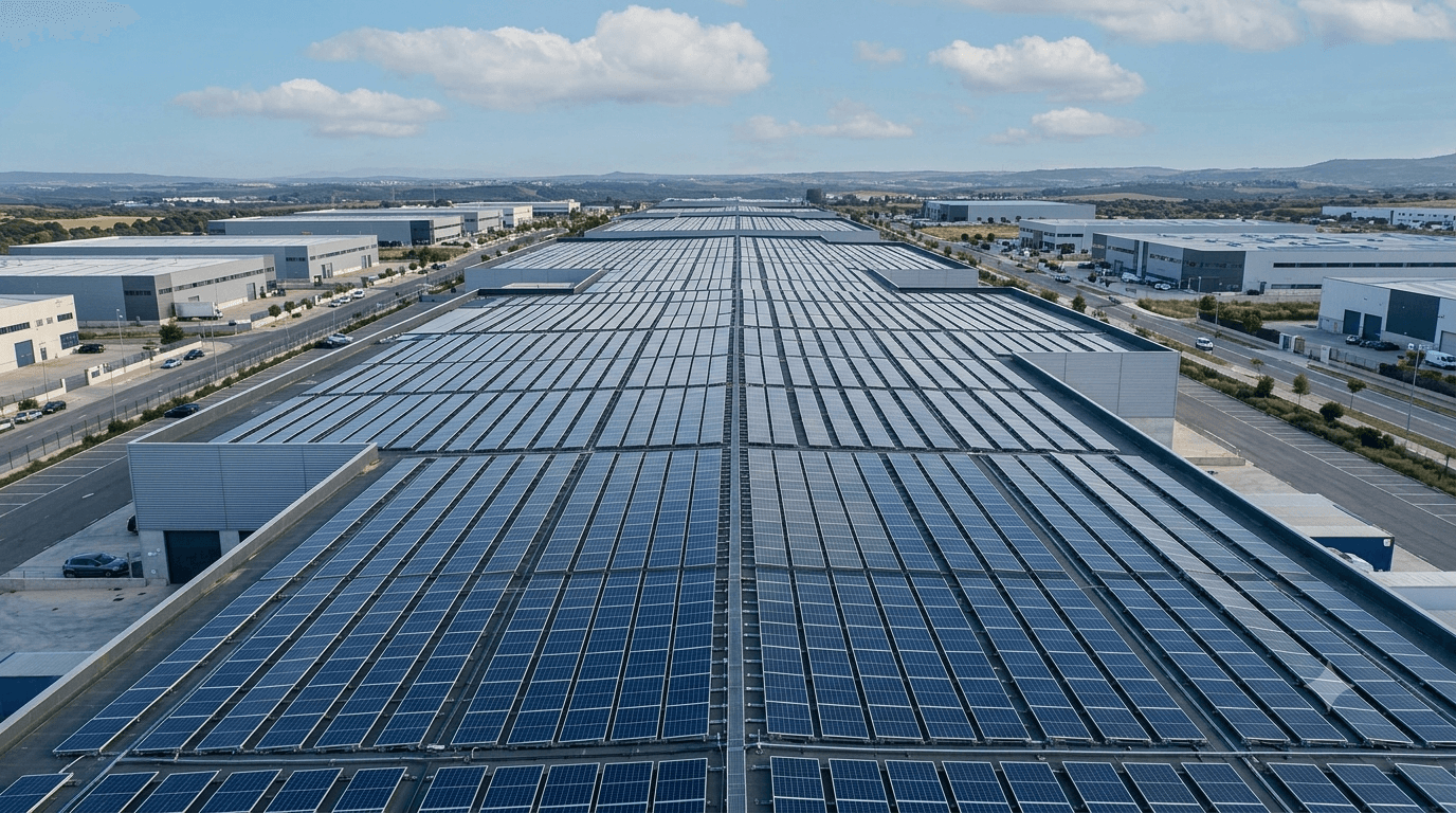 Instalación solar fotovoltaica sobre cubiertas industriales